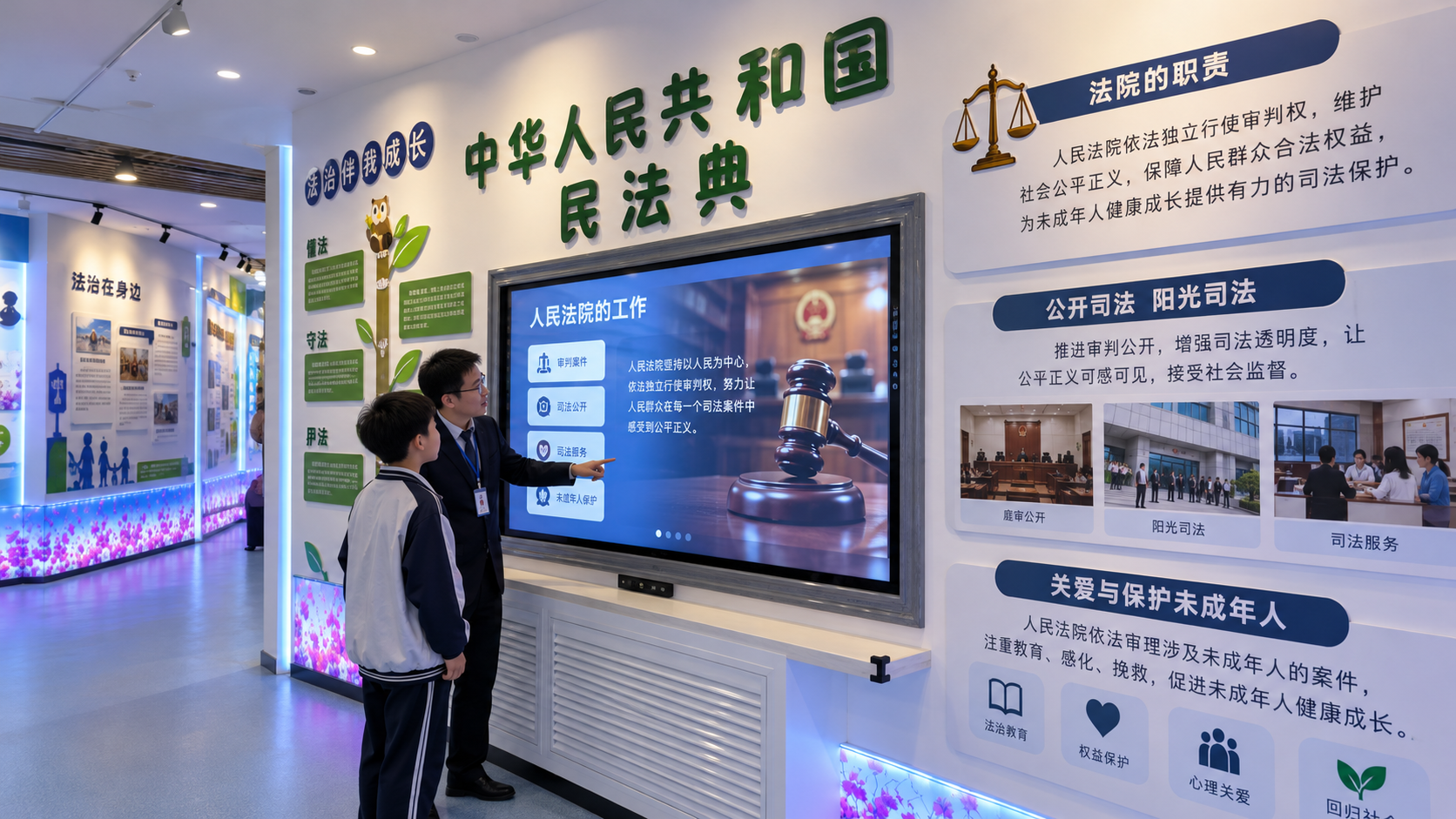 法院文化展廊区效果图