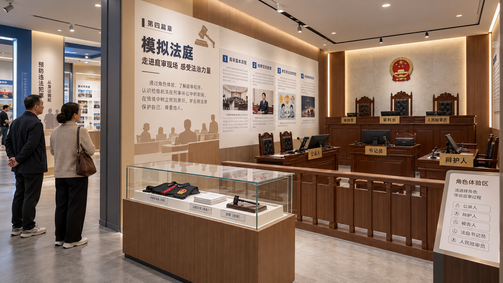 简易模拟法庭区效果图