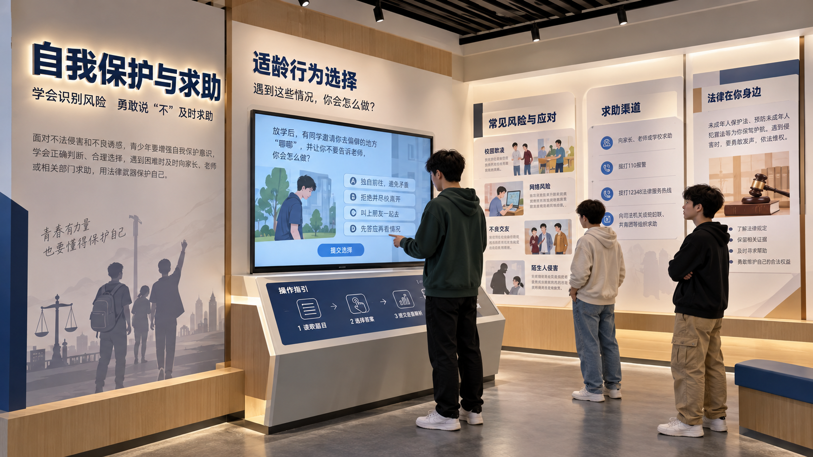 自我保护与求助区效果图