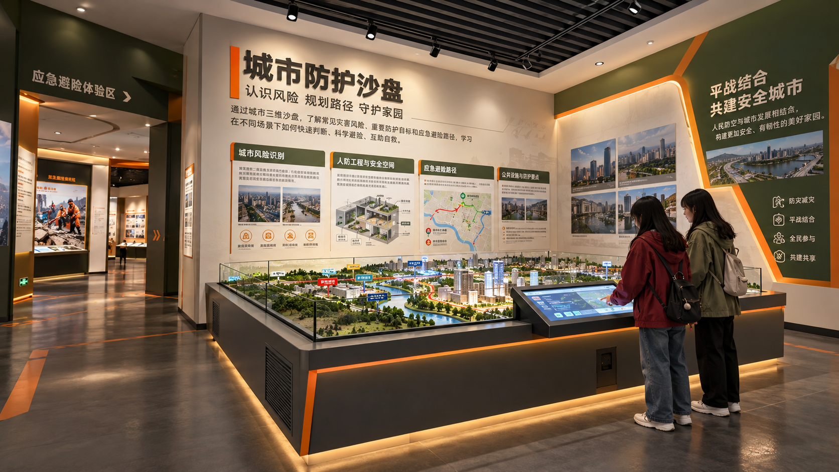 城市防护沙盘区效果图