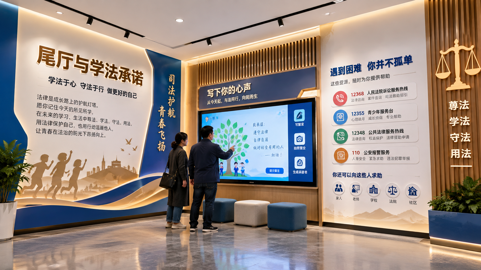 尾厅与学法承诺区效果图
